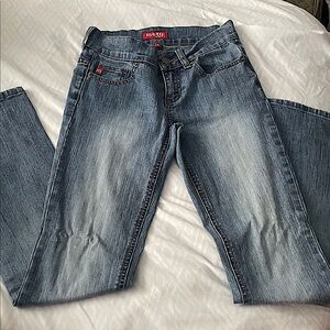 Moto Light Blue Straight Leg Jeans